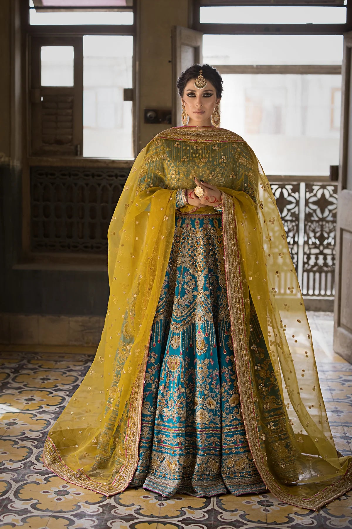 Mina Jewel-Toned Heritage Pishwas (1329)