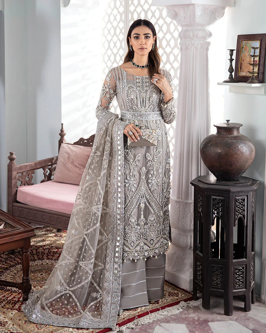 Gulaal Wedding Formals Gulnoor Embroidered Net 3-Piece (1340)