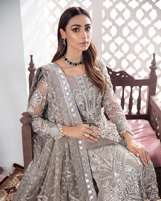 Gulaal Wedding Formals Gulnoor Embroidered Net 3-Piece (1340)