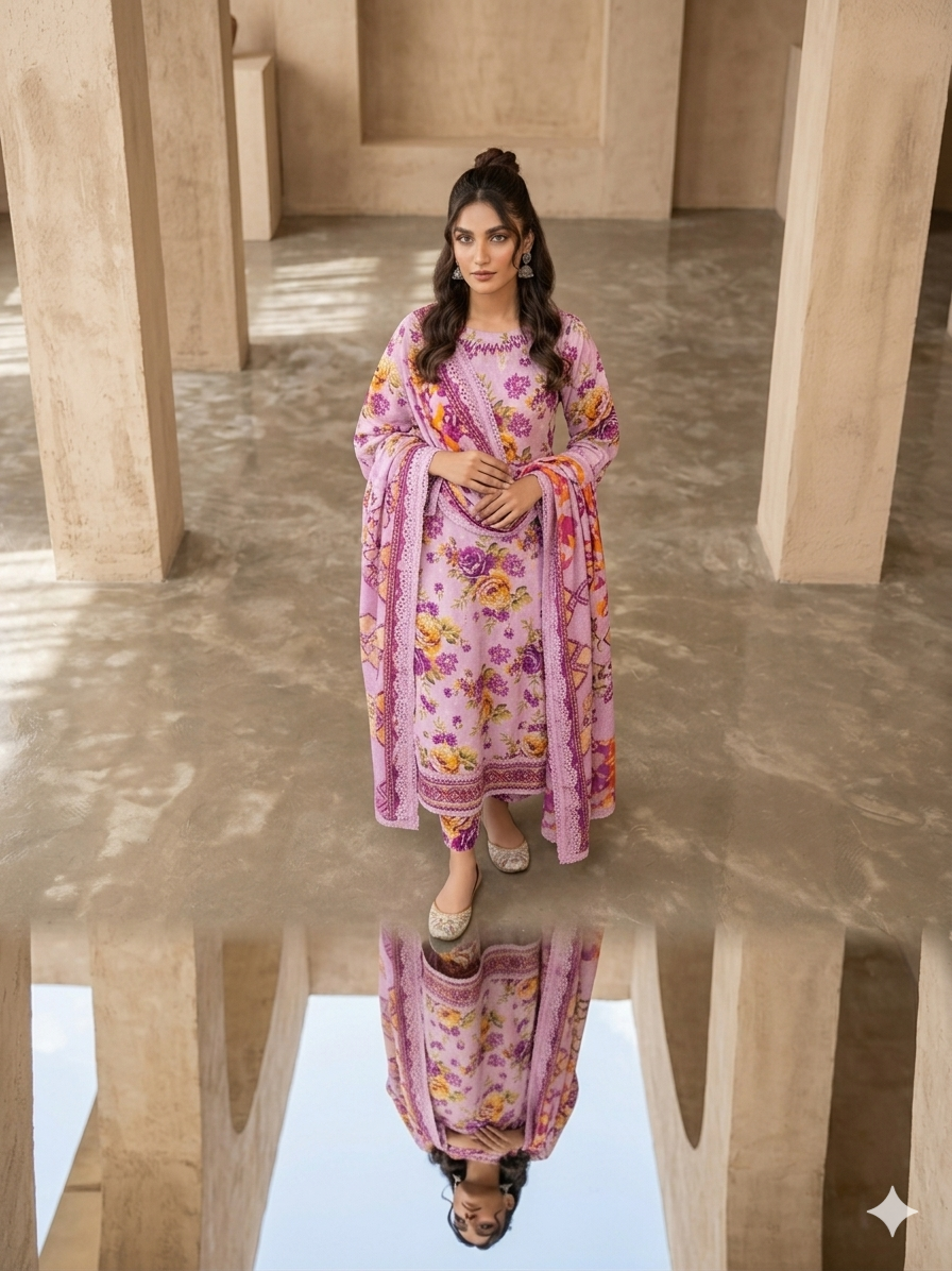 Aneela's Premium 3-Piece Digital Printed Lawn Suit Unstitched