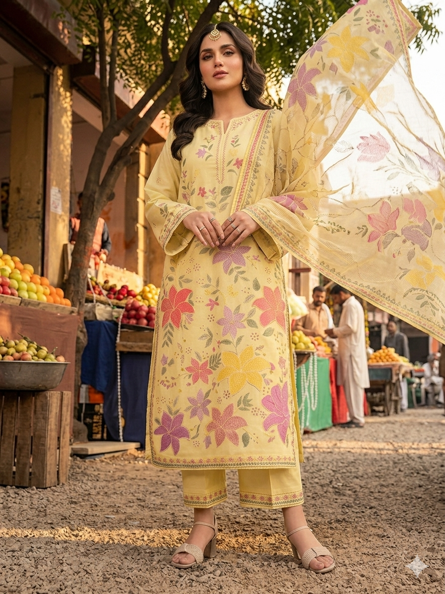 Aneela’s Elegant 3-Piece Unstitched