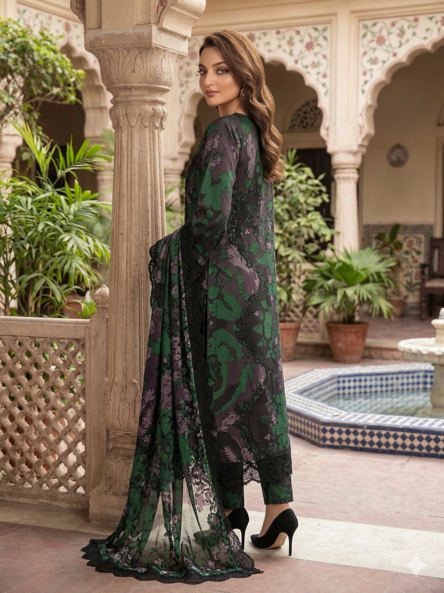 Ramsha Elegant 3-Piece Digital Printed Lawn Suit (Unstitch)