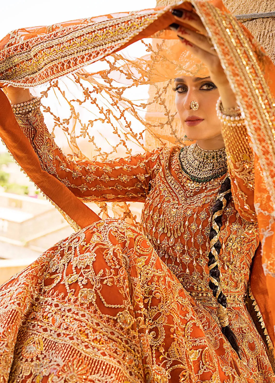 Jahan By Erum Khan Embroidered Net Suit (1325)