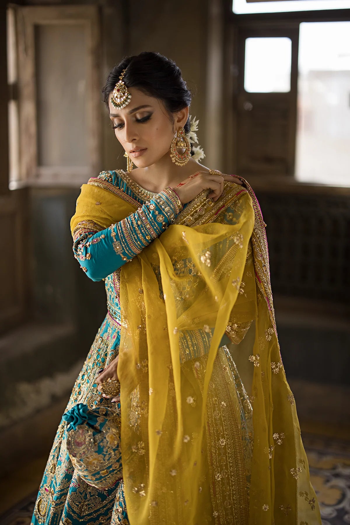 Mina Jewel-Toned Heritage Pishwas  (1329)
