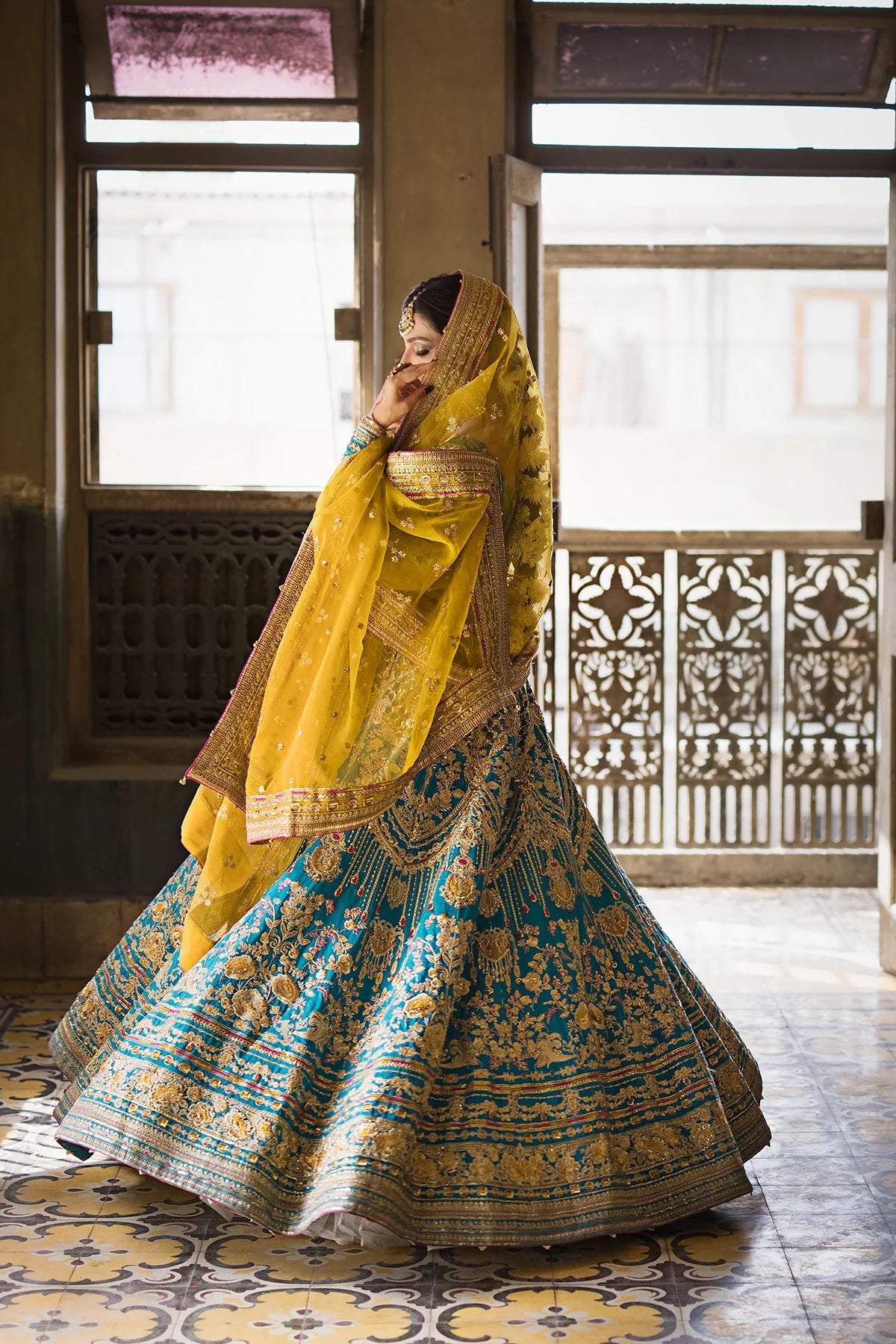 Mina Jewel-Toned Heritage Pishwas  (1329)