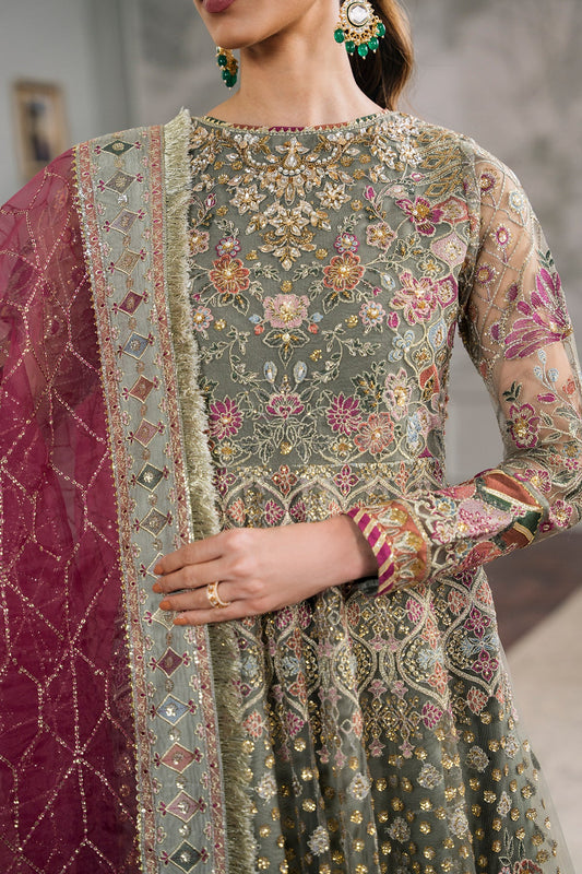 Feroze Sage Green Embroidered Pishwas   (1341)