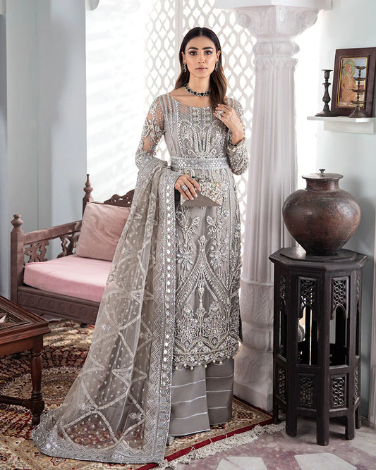 Gulaal  Wedding Formals  Gulnoor Embroidered Net 3-Piece  (1340)