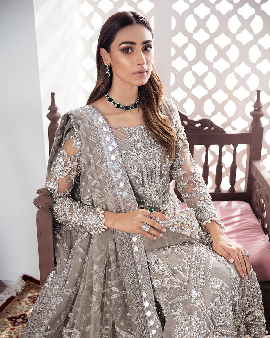 Gulaal  Wedding Formals  Gulnoor Embroidered Net 3-Piece  (1340)