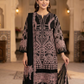 Luxury 3-Piece Stitched Organza Suit – Deep Skin &amp; Black