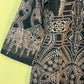 Luxury 3-Piece Stitched Organza Suit – Deep Skin &amp; Black