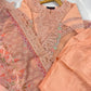 Luxury 3-Piece Stitched Organza Suit – Peach Blossom