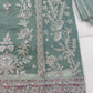 Luxury 3-Piece Stitched Organza Suit – Olive Green &amp; Silver Tilla