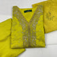 Luxury 3-Piece Stitched Banadora Lawn Suit – Parrot Green &amp; Silver