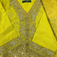 Luxury 3-Piece Stitched Banadora Lawn Suit – Parrot Green &amp; Silver
