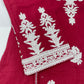 Premium 2-Piece Stitched Embroidered Lawn Suit – Maroon &amp; White