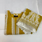 Luxury 3-Piece Stitched Organza Suit – Mustard &amp; Ivory (Hand-Work Edition)