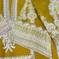 Luxury 3-Piece Stitched Organza Suit – Mustard &amp; Ivory (Hand-Work Edition)