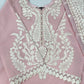 Luxury 3-Piece Stitched Organza Suit – Baby Pink &amp; White (BEST SELLER)