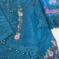 Luxury 3-Piece Stitched Organza Suit – Zinc Floral