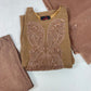 Luxury 3-Piece Stitched Chiffon Suit – Mocha Coffee