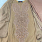 Luxury 3-Piece Stitched Chiffon Suit – Mocha Coffee