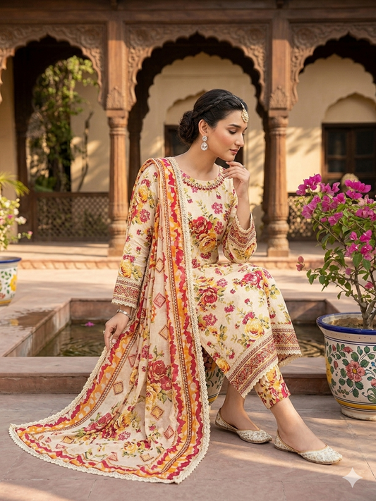 Aneela's legant 3-Piece Digital Printed Lawn (Unstitch)