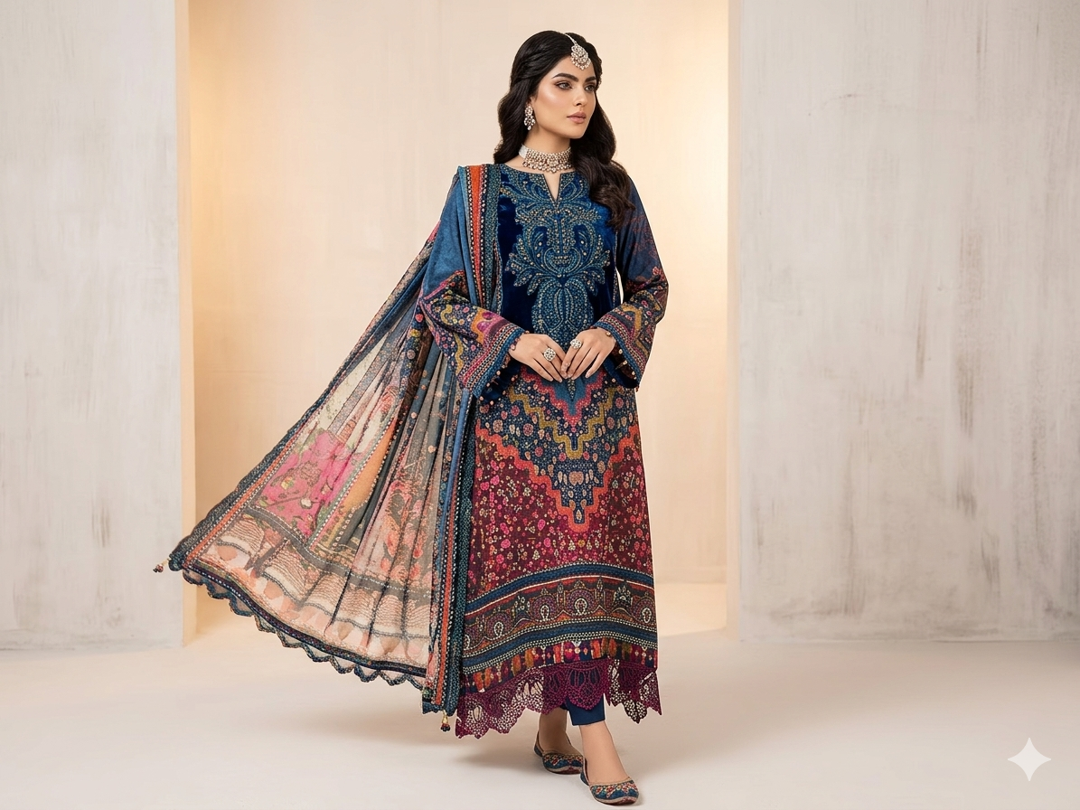Maria.B Premium 3-Piece  Inspired Suit Unstitched
