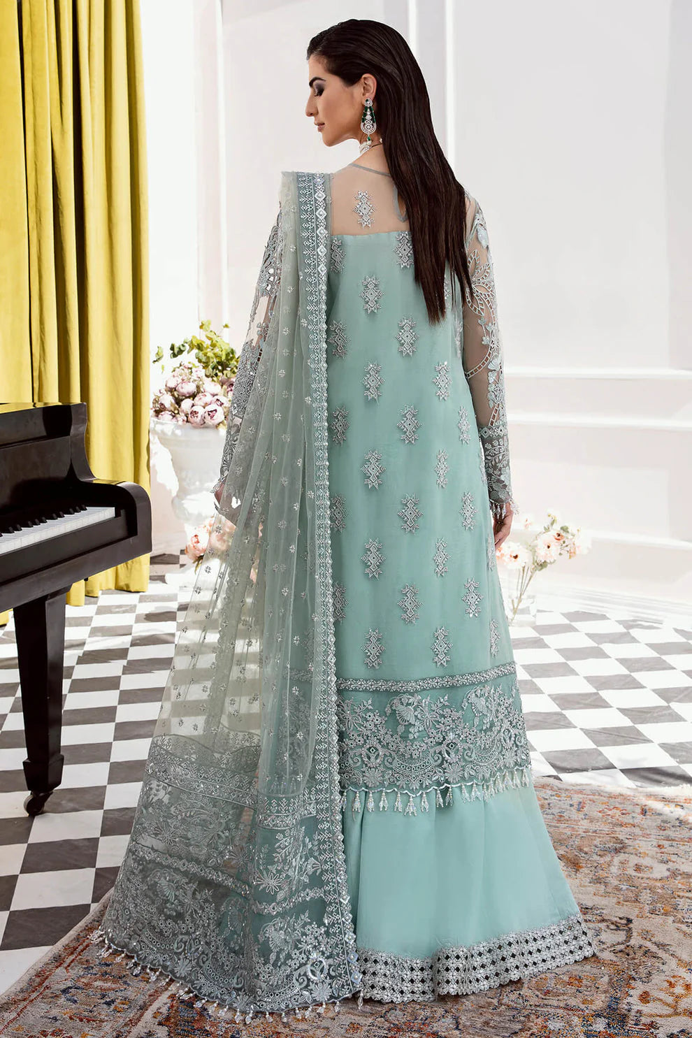 Aqua Blue Heavily Embellished  (1336)
