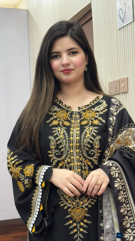 3 PC Long Length Lawn & Digital Shawl