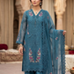 Luxury 3-Piece Stitched Organza Suit – Zinc Floral