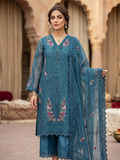Luxury 3-Piece Stitched Organza Suit – Zinc Floral