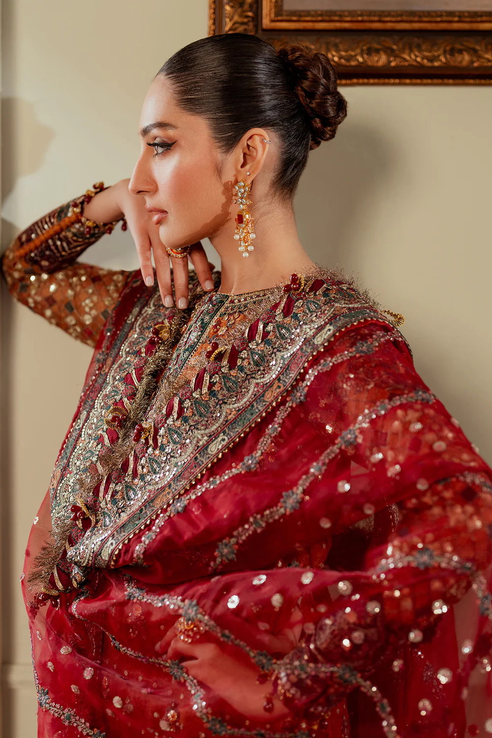 EMBROIDERED NET CH13-01 UNSTITCHED  1382